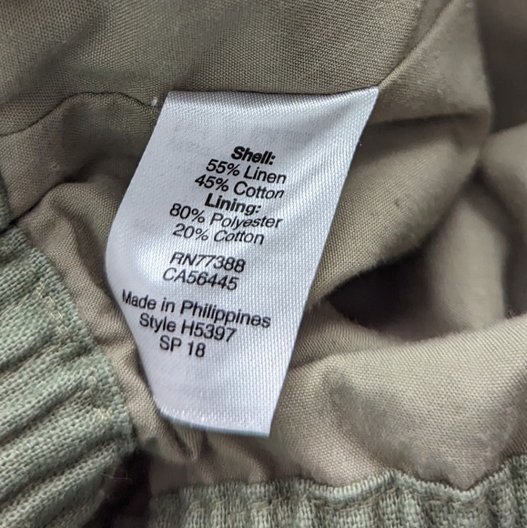 J. Crew Olive Green Linen Mini Skirt size 6 with Pockets - Picture 6 of 7